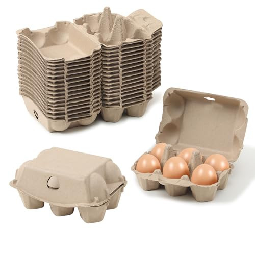 Dubtnion 15 Pack Egg Cartons Cheap Bulk, 6 Count Egg Storage Containers Holder, Sturdy Natural Pulp Material Perfect for Storing Extra Eggs | Amazon (US)
