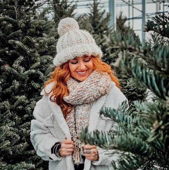 Womens Chunky Knit Hat  Super Chunky Knitted Beanie  Slouchy - Etsy | Etsy (US)