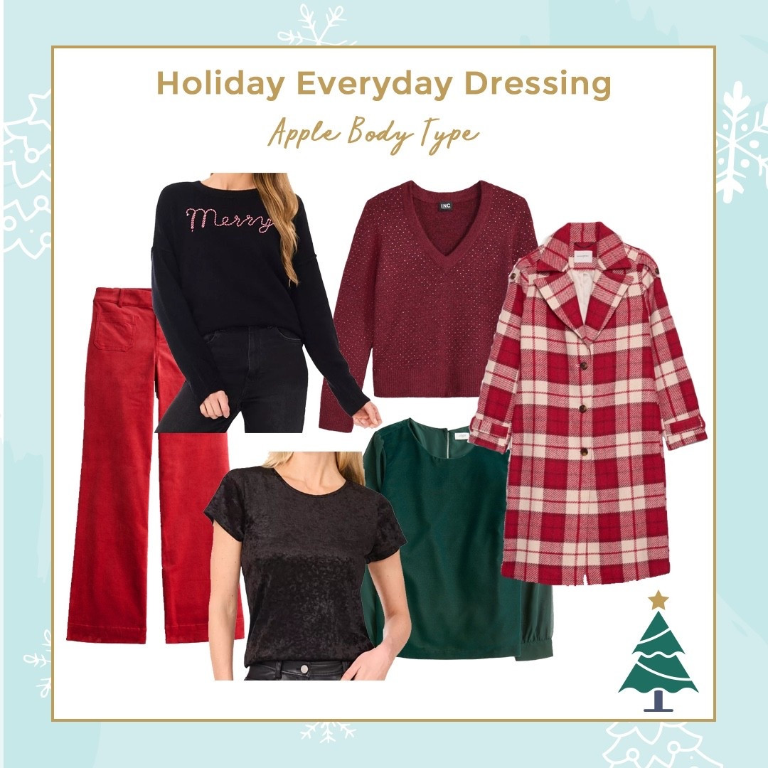 Everyday Holiday Dressing for Apple body types with these items and more ❤️🎄❤️
#applebodytype
#christmasoutfit


#LTKHoliday #LTKSeasonal #LTKParties