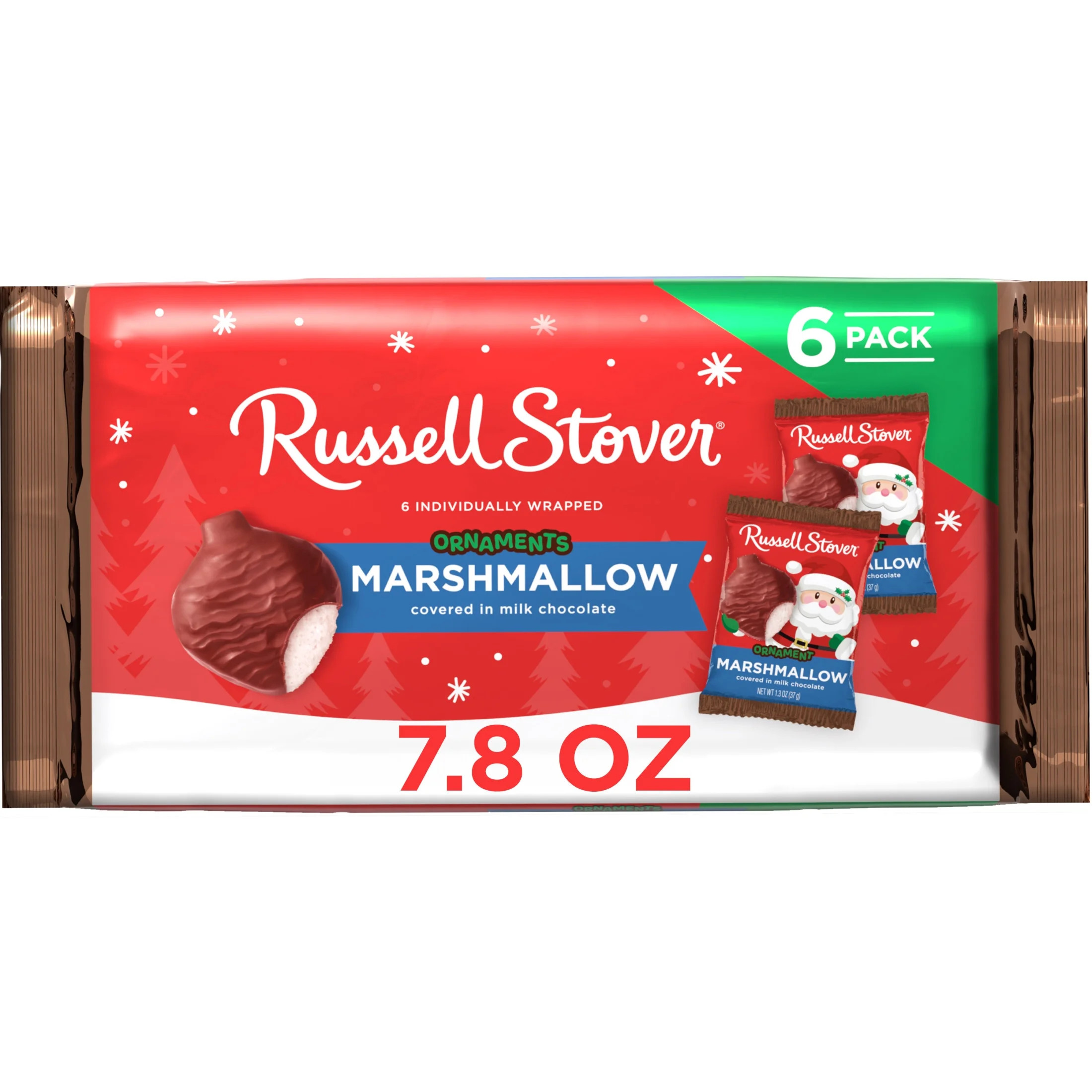 RUSSELL STOVER Christmas Milk Chocolate Marshmallow Ornament 6 Pack, 7.8 oz. | Walmart (US)