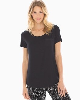 Short Sleeve Pajama Tee with Pocket Black | Soma Intimates