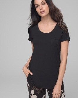 Short Sleeve Pajama Tee with Pocket Black | Soma Intimates