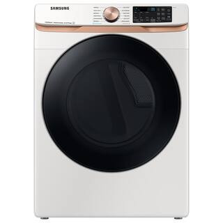 Samsung 7.5 cu. ft. Smart Electric Dryer in Ivory White with Steam Sanitize+ and Sensor Dry DVE50... | The Home Depot