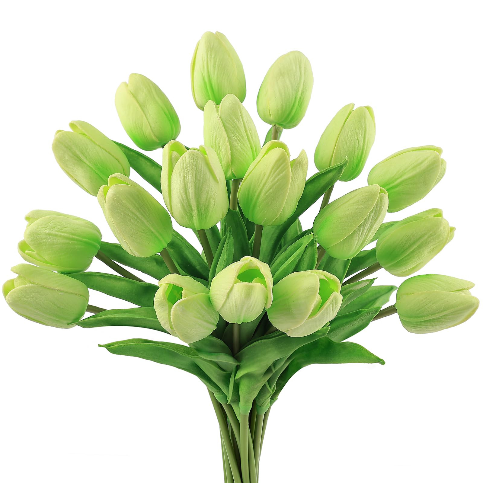 Beferr White Tulips Artificial Flowers 18Pcs Faux Silk Tulip Real Touch Tulip Fake Flowers Bouque... | Amazon (US)