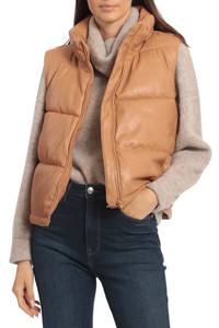 Faux Leather Puffer Vest | Avec Les Files
