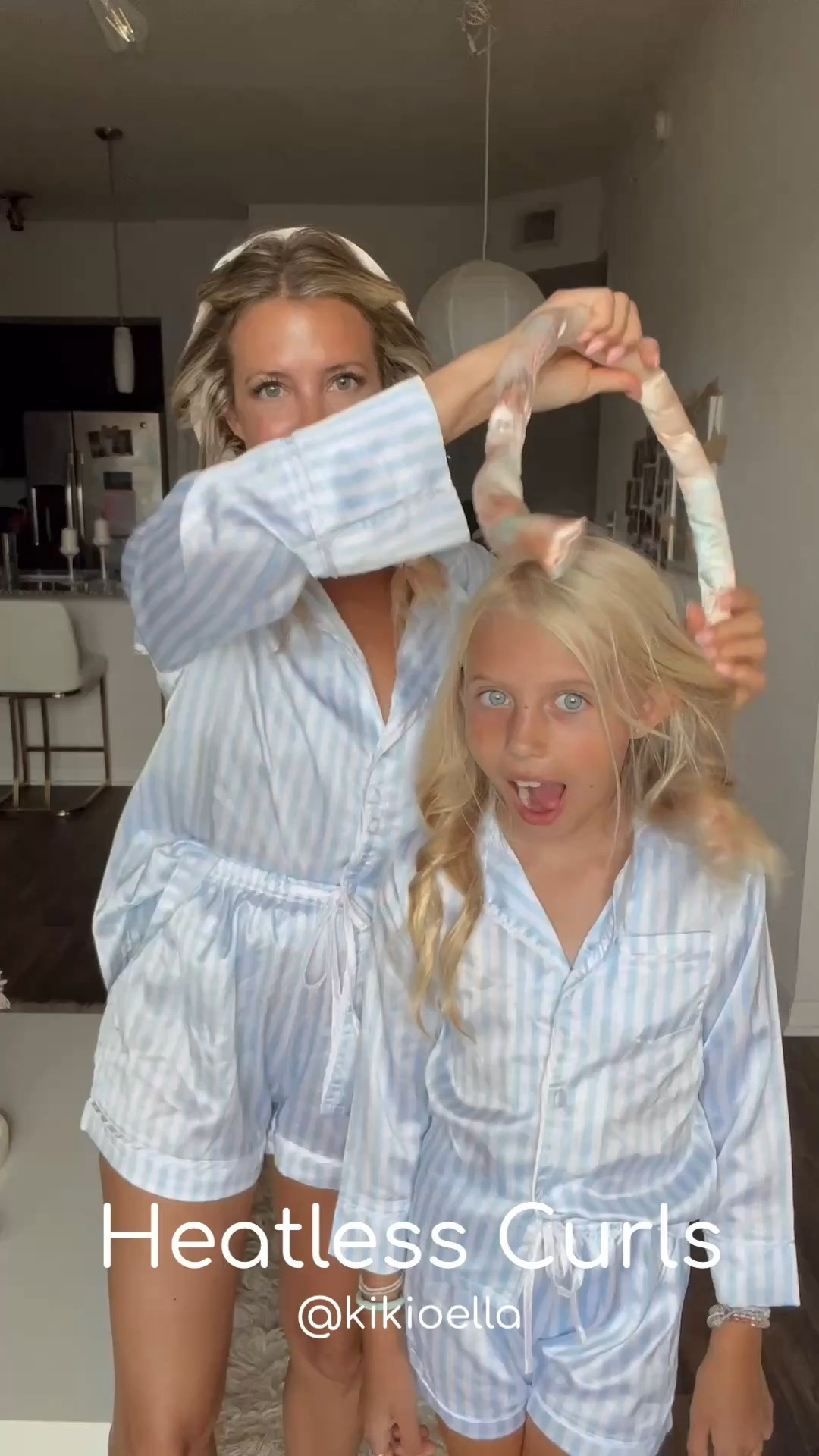 Twinning in our cozy PJs and heatless curlers, ready for a good night's sleep and waking up with gorgeous curls! 😴💖 The best part? No heat damage—just soft, bouncy curls in the morning! ✨ Shop these on Amazon for $15!! #HeatlessCurls #Twinning #CozyVibes #MomAndMe #LTKbeauty #LTKkids 

 #LTKFindsUnder50 #LTKStyleTip #LTKBeauty