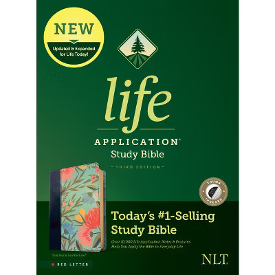 NLT Life Application Study Bible, Third Edition (Leatherlike, Teal Floral, Indexed, Red Letter) - by  New Living Translation (Leather Bound) | Target