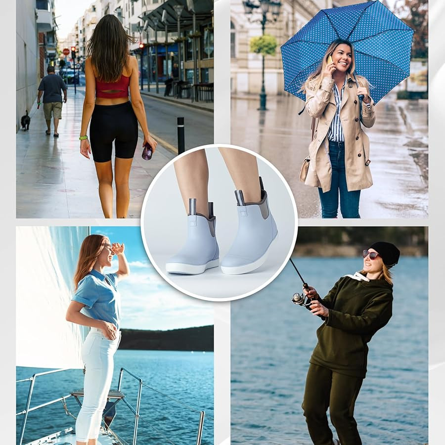 Trudave Women's Deck Boots, Anti-slip Ankle Rain Boot for Women Fishing Boots Waterproof Rubber G... | Amazon (US)