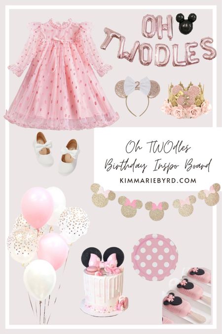 Oh TWODles! 2nd birthday Minnie Mouse - Minnie Mouse cake, pink balloons, Minnie ears, polka dot dress

#LTKbaby #LTKkids #LTKparties