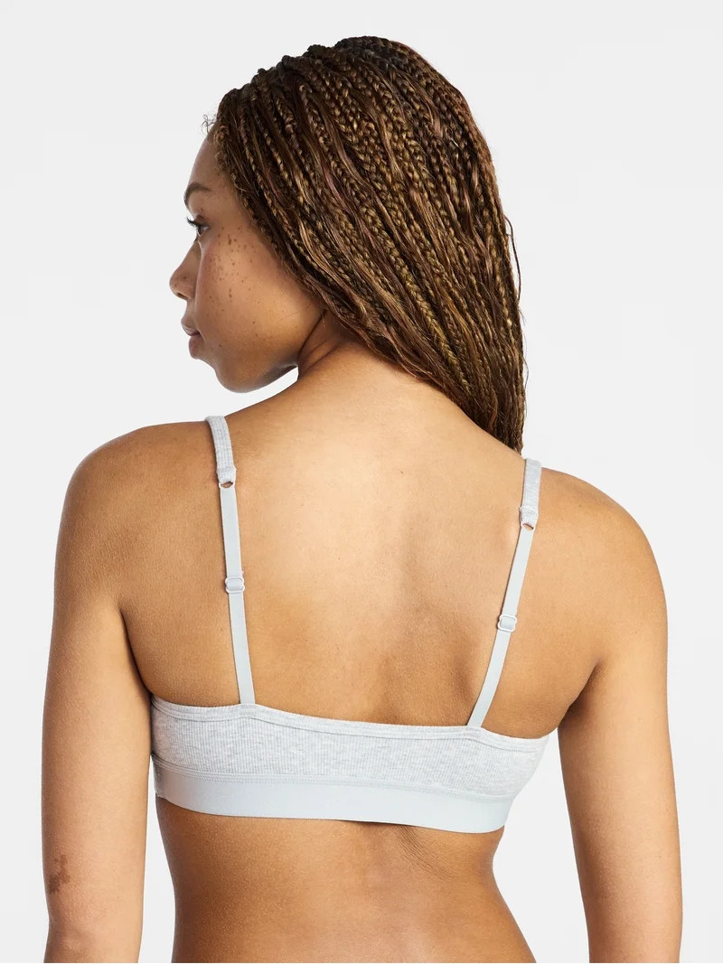 No Boundaries Cotton Rib Scoop Bra, Women's XS-XXXL | Walmart (US)