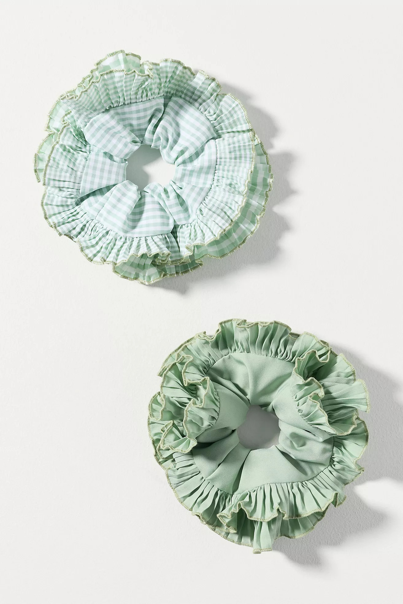 Gingham Hair Scrunchies, Set of 2 | Anthropologie (US)