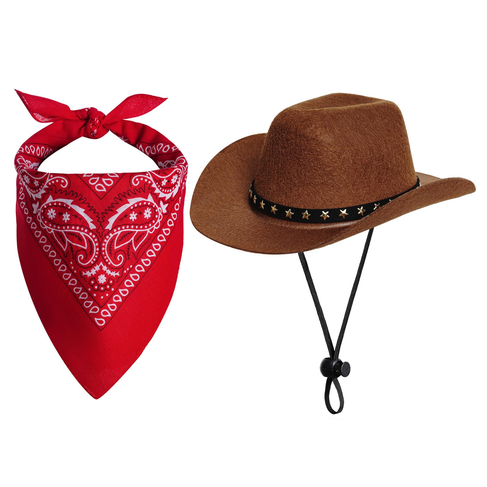 choyaxo Halloween Costumes for Dogs Cat Pet Cowboy Costume Cowboy Hat with Bandana Set for Hallow... | Amazon (US)