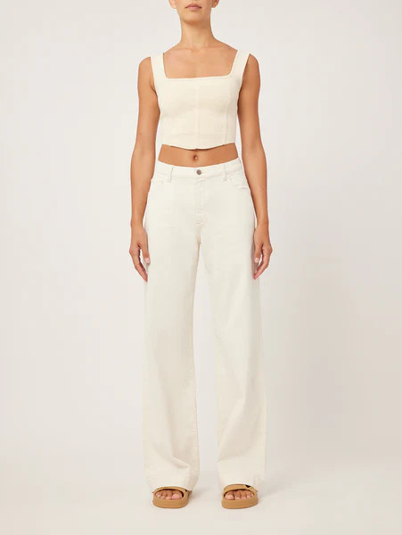 Zoie Wide Leg Relaxed Vintage Jeans | Ecru | DL 1961 Women