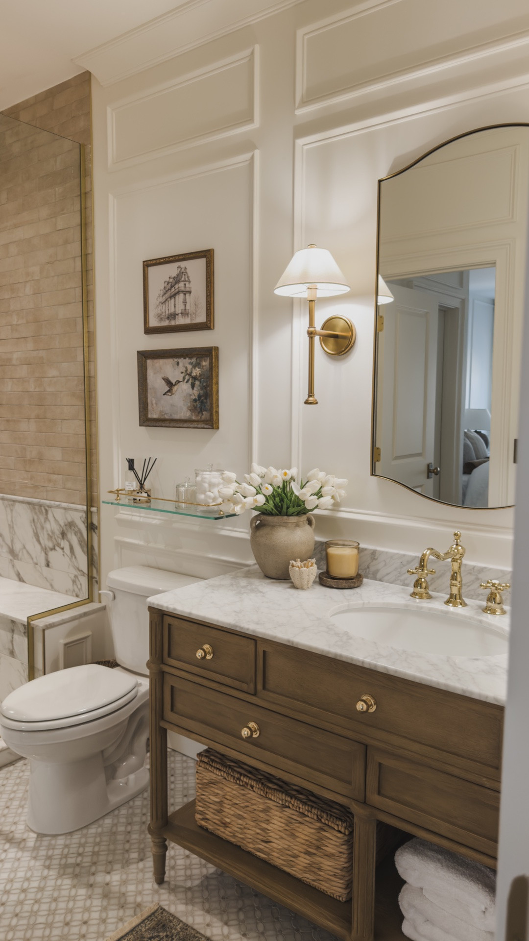 Revealing my long awaiting guest bathroom DIY! Choosing timeless, layered pieces for a collected and inspired space that’s as functional as it is aesthetic!

Home finds, neutral home inspo, guest bathroom refresh, timeless home inspo, collected style, unlacquered brass detail, wall sconce, linen shade, digital art, faux florals, marble detail, vanity details, brass faucet, Rejuvenation, Wayfair, Four Hands, found it on Amazon, Salt and Stone, Anthropologie, Target style, shop the look!

#LTKSeasonal #LTKHome