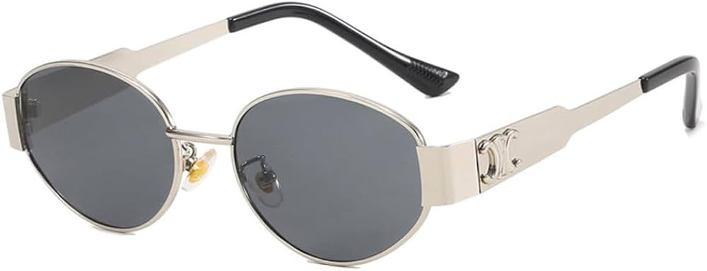 YKSOZMH Retro Oval Sunglasses for Women Men Rectangle Metal Frame UV400 Protection Sun Glasses | Amazon (US)