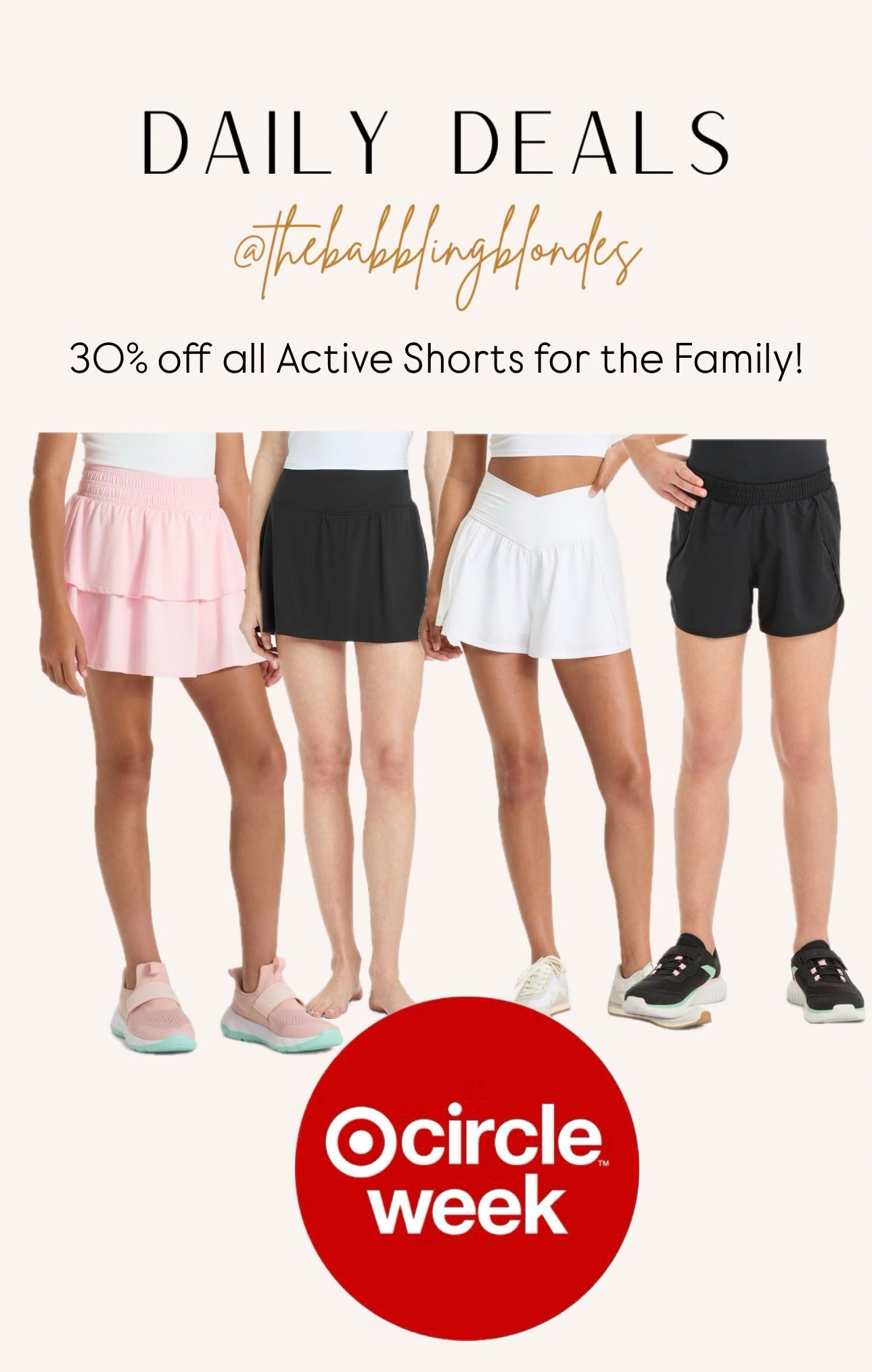 Target Circle Week - 30% off all
Active shorts today only! 

#LTKActive #LTKKids