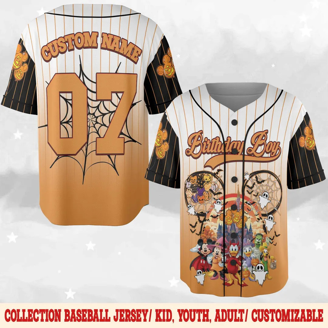 Halloween Mickey Birthday Baseball Jersey, 2nd Birthday Jersey, Disney Jersey, Mickey Jersey, Hal... | Etsy (US)