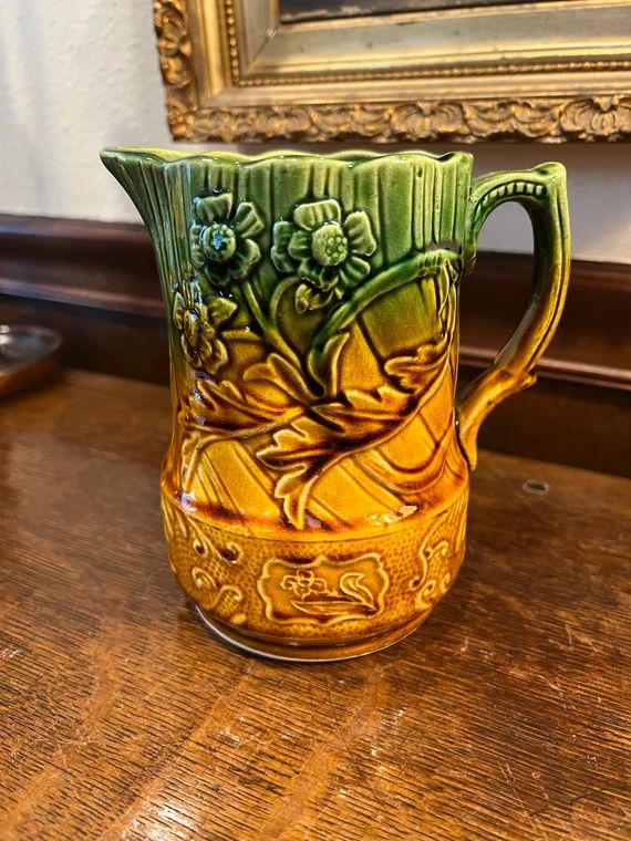 Majolica Pitcher Made in England | Etsy | Etsy (US)