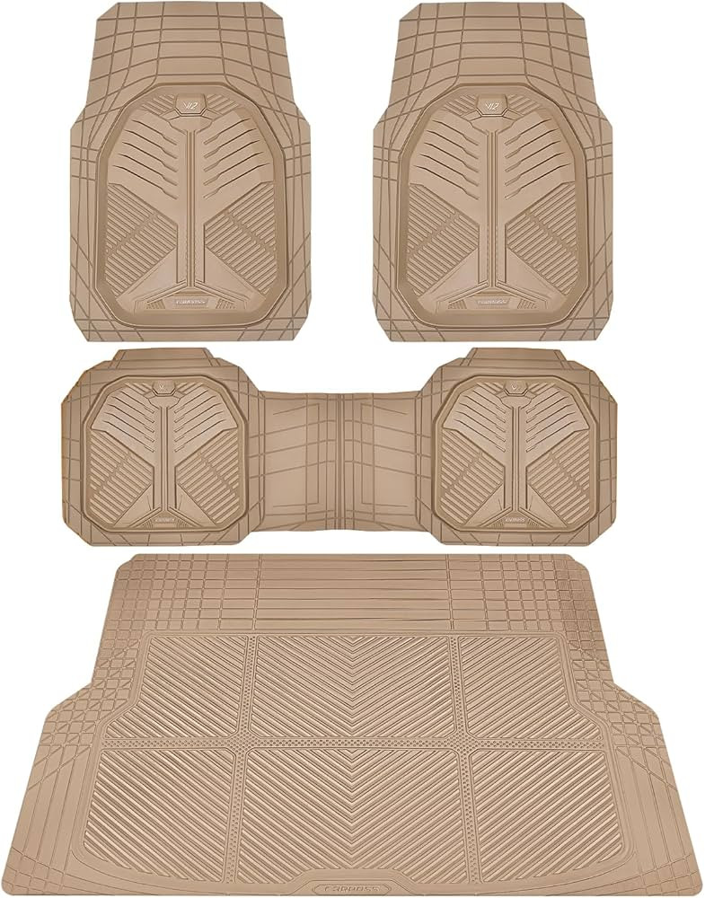 CAR PASS Heavy Duty Rubber Car Mats with Cargo Liner, Deep-Dish Car Floor Mats and Trunk Mat All ... | Amazon (US)