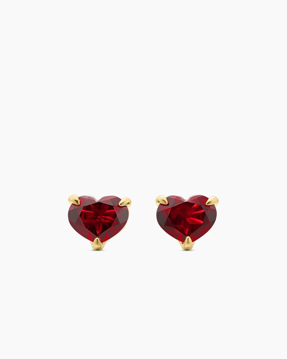 David Yurman | Chatelaine® Heart Stud Earrings in 18K Yellow Gold with Garnet, 8mm | David Yurman