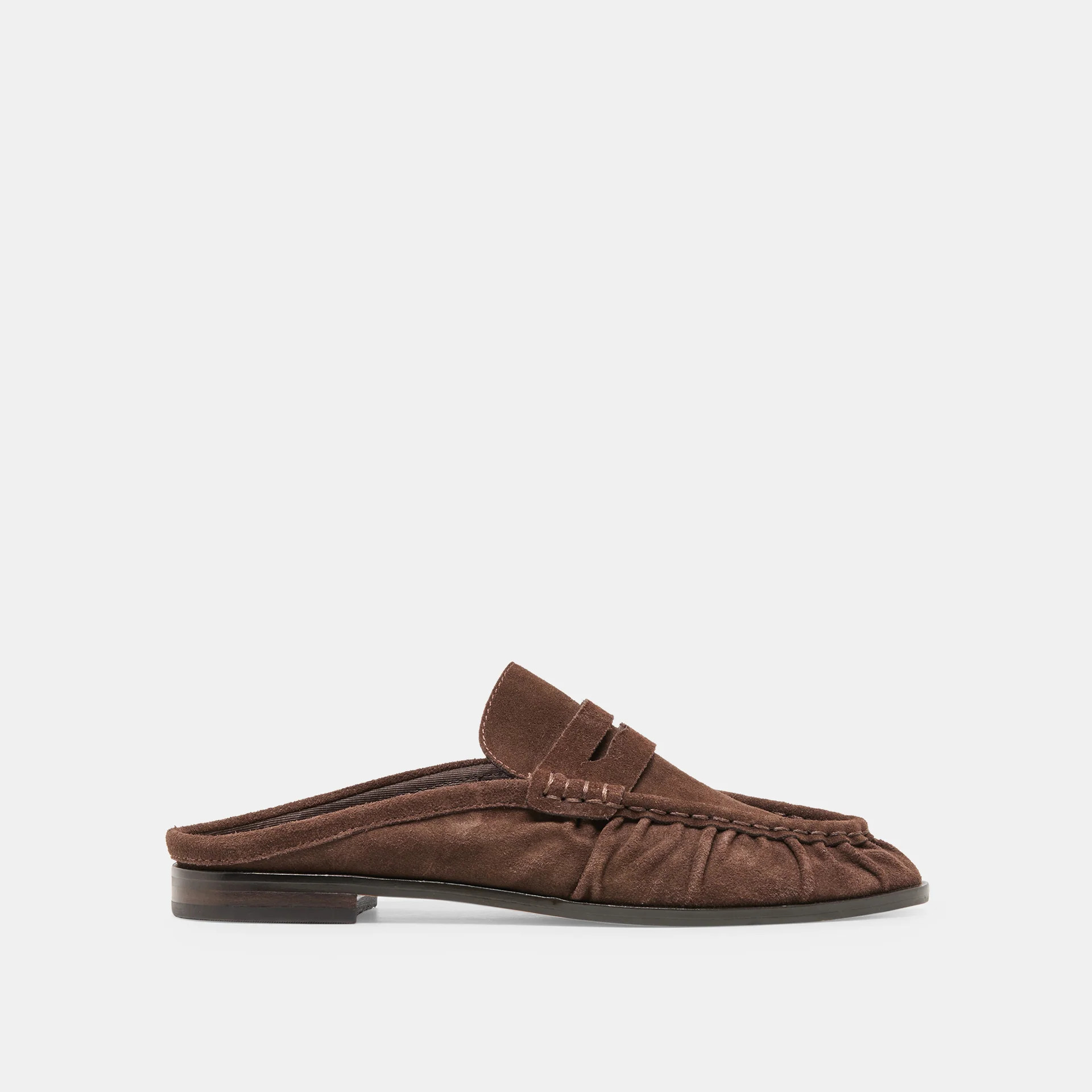 BETZY Dk Brown Suede Closed-Toe Slip-On Loafers | Dolce Vita | DolceVita.com