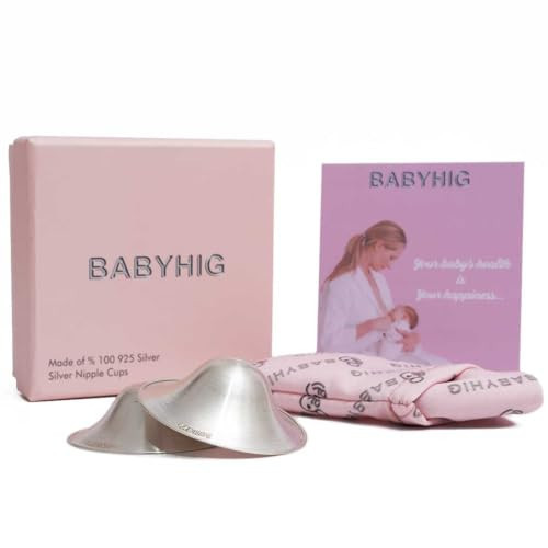 BABYHIG The Orginal Silver Nursing Cups – Silver Nipple Shields for Breastfeeding - Nipple Guards Protector for Breastfeeding - Nipple Shields for Nursing Newborn – Nickel Free – 925 Silver | Amazon (US)