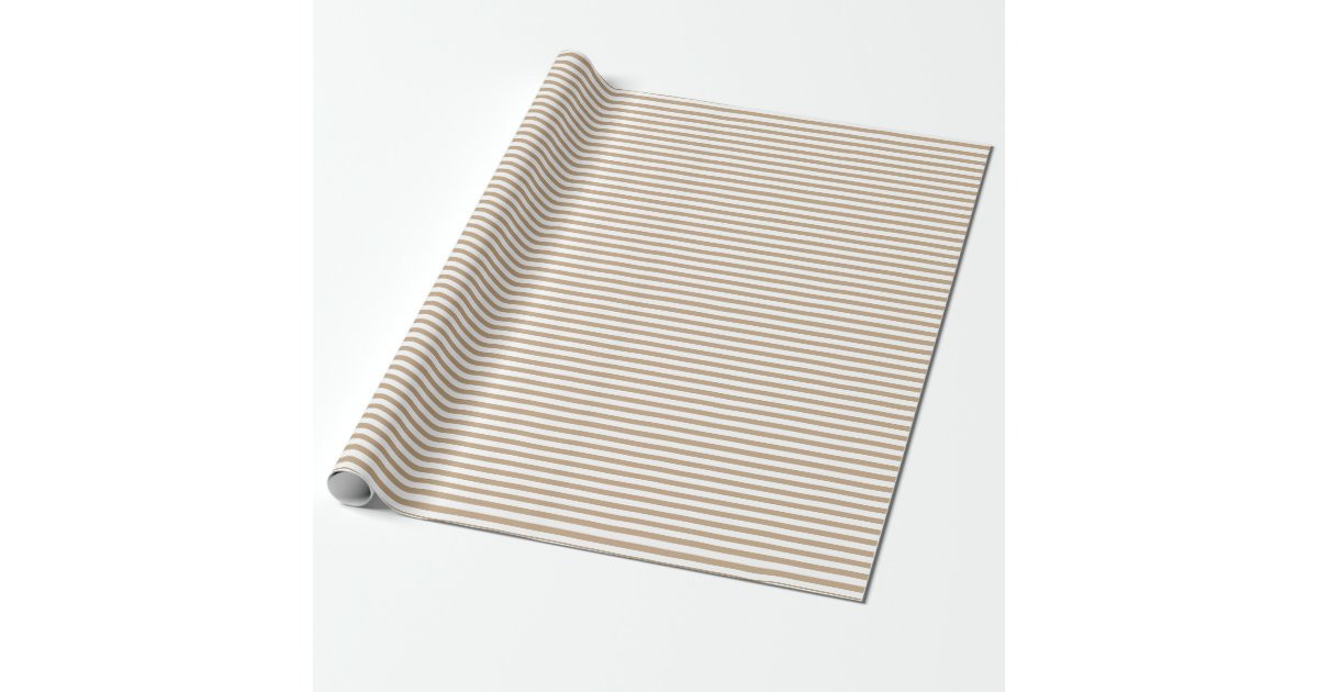 Elegant Almond Brown Stripes Wrapping Paper | Zazzle | Zazzle