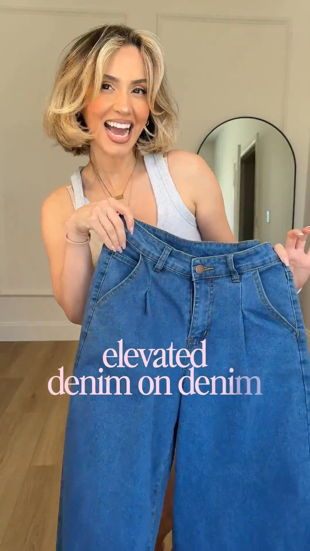 Denim on denim spring ootd 🤗 guys, I cannot stop worrying these Amazon jeans! They’re high-rise, wide leg, incredible stripe, and so flattering 👌🏼 I’m wearing them in a size 4! 

Top is XS 



#LTKootd #LTKPetite #LTKFestival