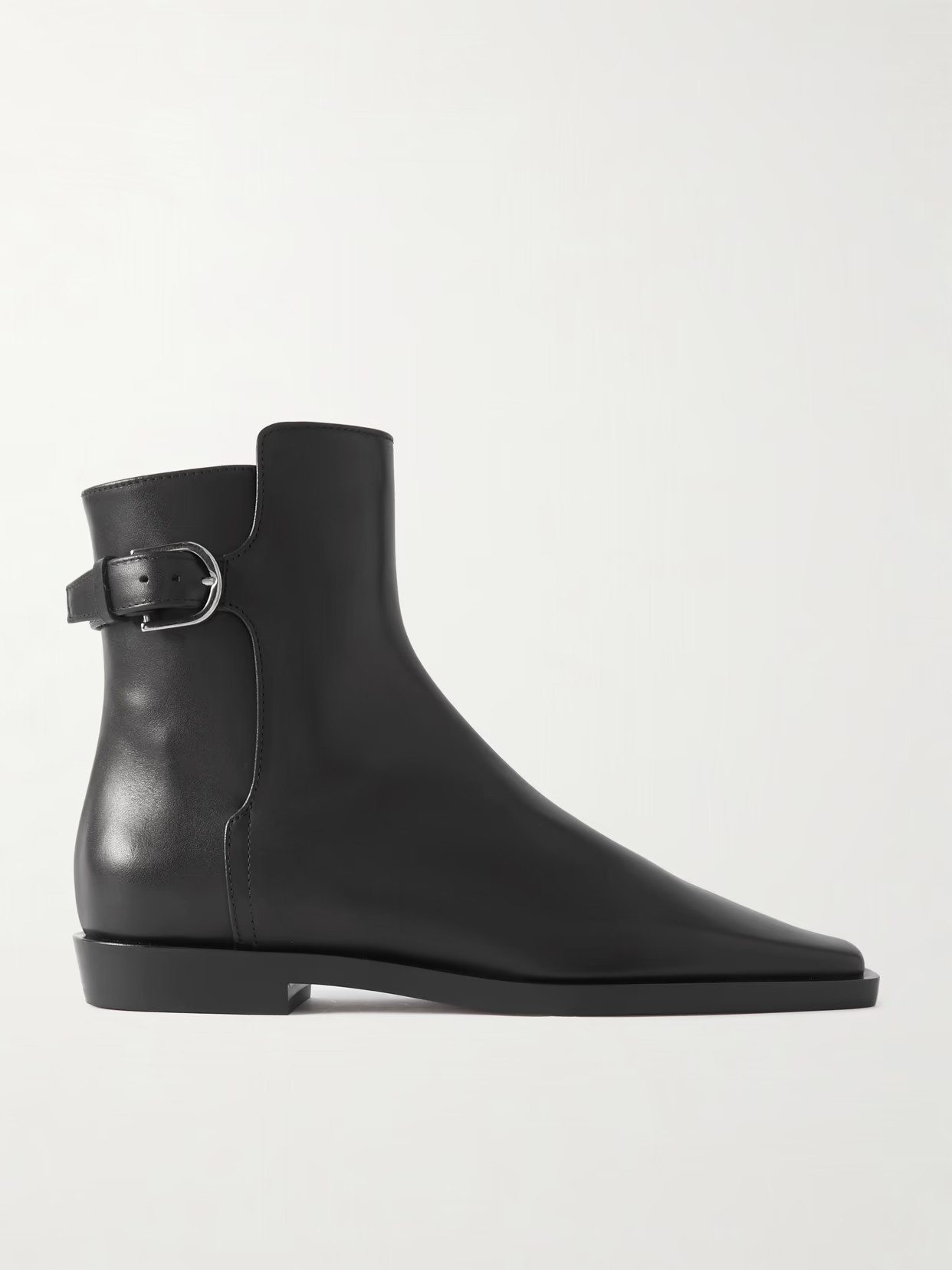 TOTEME - + Net Sustain The Belted Leather Ankle Boots - Black | NET-A-PORTER (US)