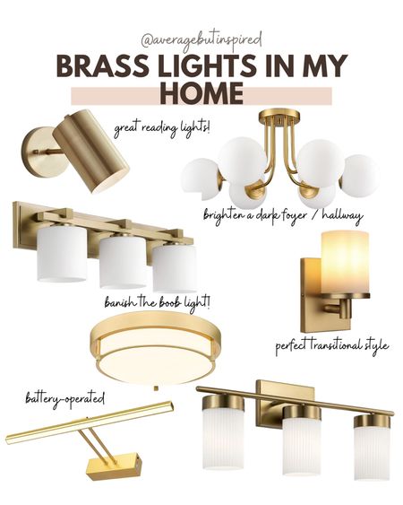 Looking to upgrade your home’s lighting? Here are some of the beautiful brass lights I’ve installed! They’re all affordable, budget-friendly lighting options for the modern and transitional home.  brass | brass light | gold light | ceiling light | flush mount | overhead light | sconce | sconces | picture light | chandelier | wall light | vanity light

#LTKhome #LTKfindsunder100