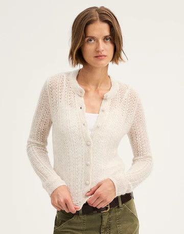 Pointelle-Stitch Cardigan in Alpaca Blend | Madewell