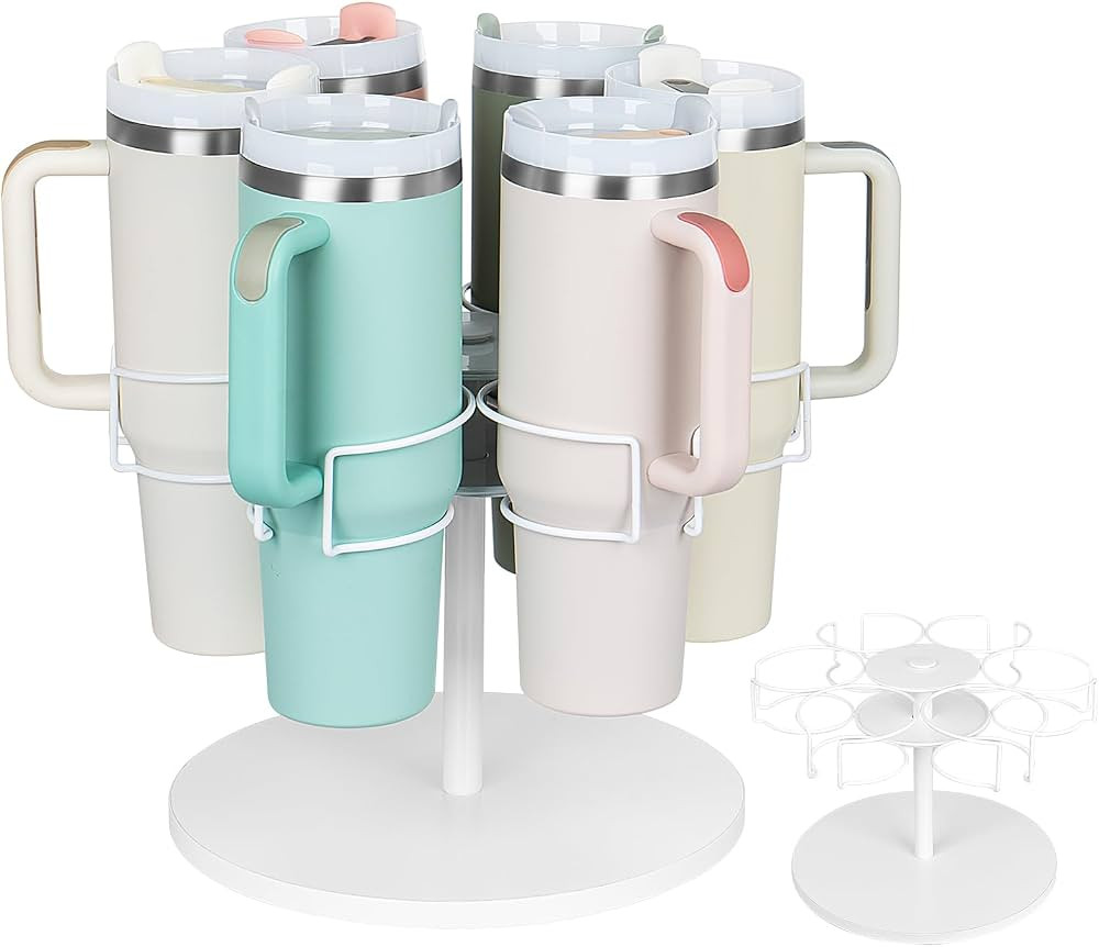 Water Bottle Organizer for Stanley 40 oz Tumbler, Rotatable Tumbler Holder for Kitchen Cabinets, ... | Amazon (US)