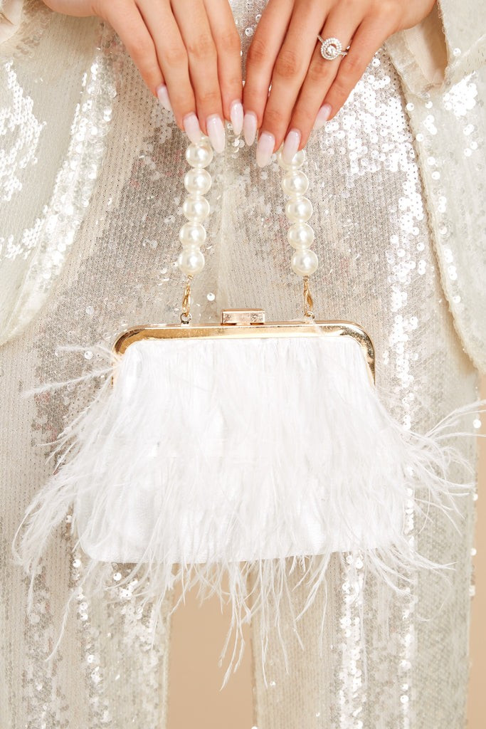Light As A Feather White Clutch | Red Dress 