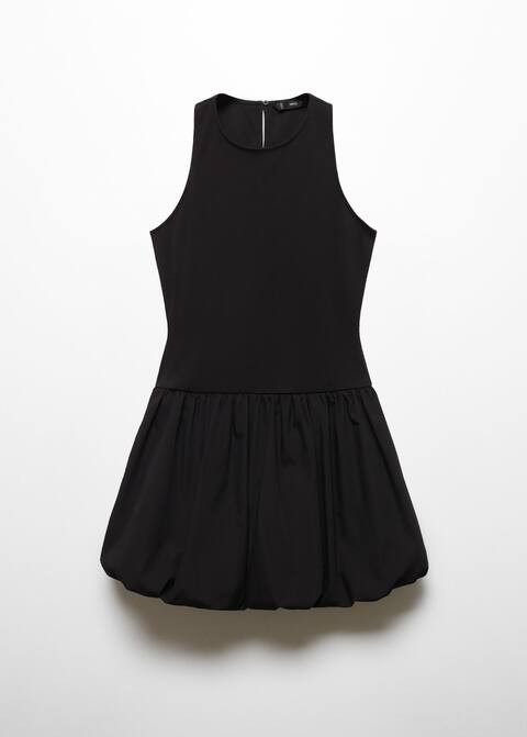 Short puffed hem dress -  Women | Mango USA | MANGO (US)