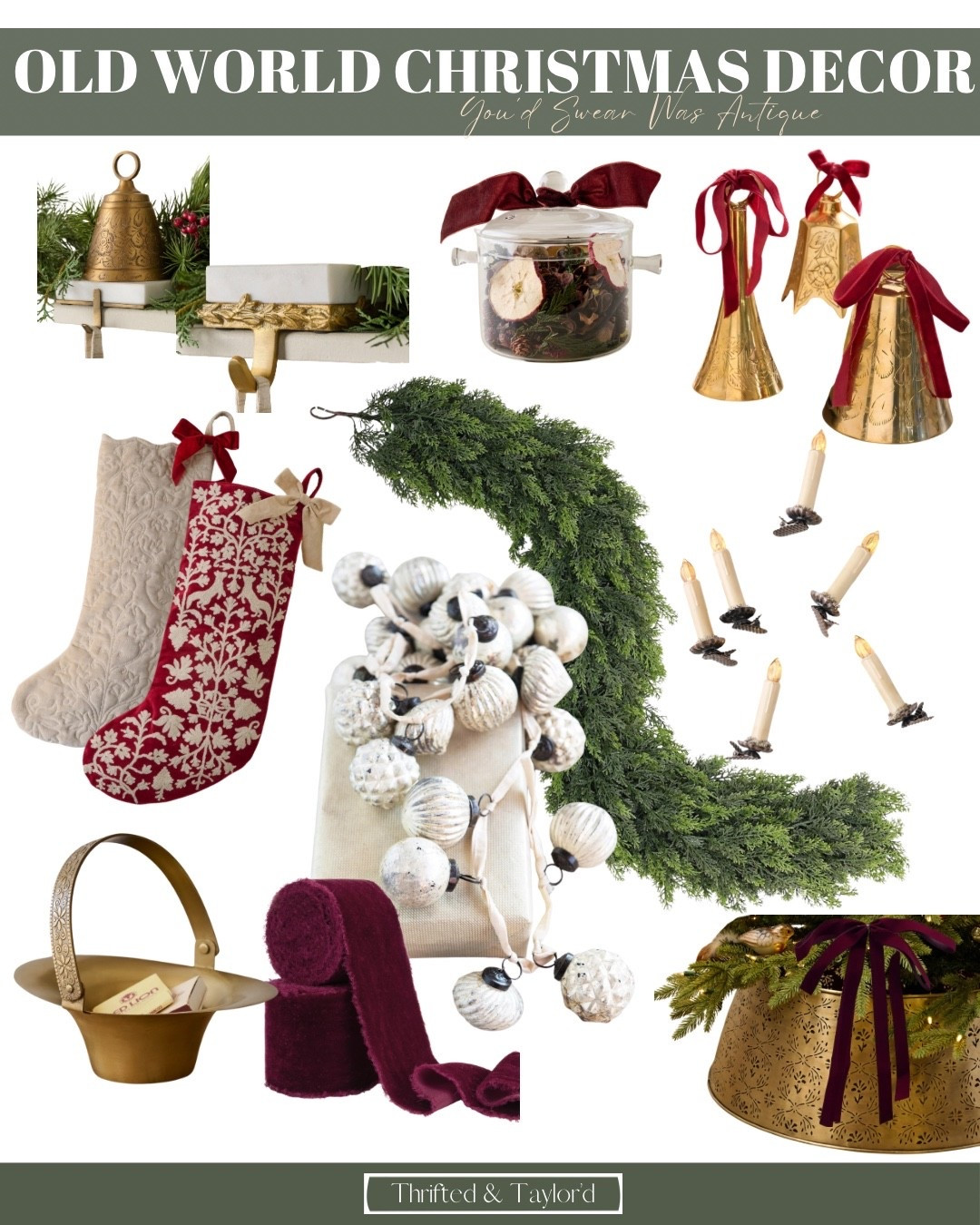 There’s something so special about an old world Christmas—the glow of candlelight, the charm of mercury glass, the soft shimmer of brass bells, and ribbons that feel like they’ve been passed down for generations. This curated collection brings all of that timeless beauty together in one cozy, collected holiday edit. Each piece was chosen to make your home feel storied and warm, like Christmas memories you’ve had forever. Tap to shop every vintage-inspired find and bring that nostalgic magic home this season.

#LTKSeasonal #LTKHome