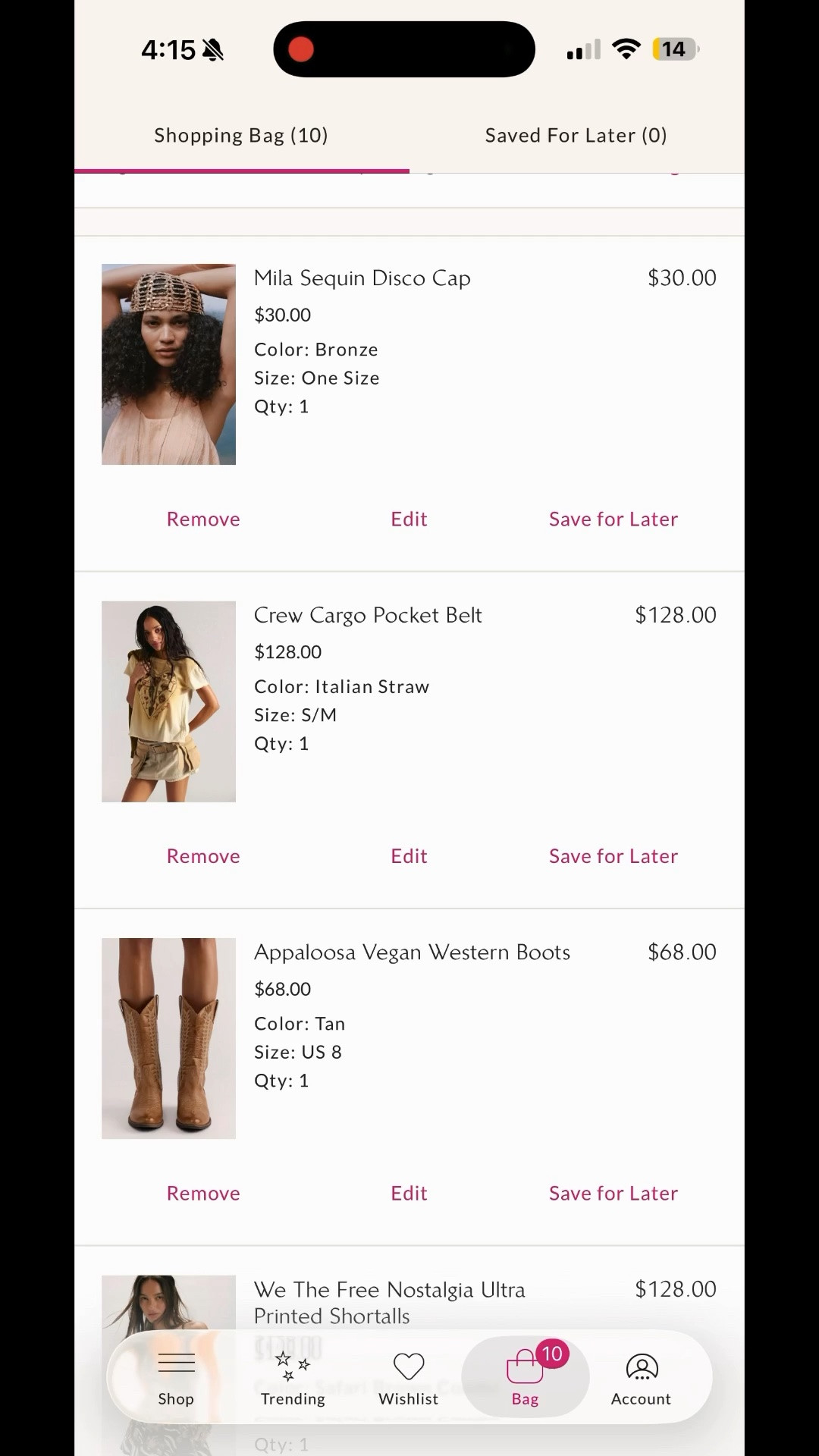 Most recent free people order to get ready for the cmas
