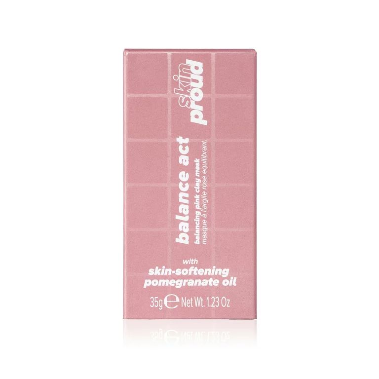 Skin Proud Balance Act, Balancing Pink Clay Face Mask with Pomegranate Oil, 100% Vegan, 1.23 oz -... | Walmart (US)