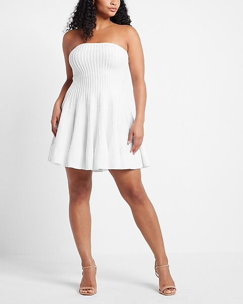 Strapless Ribbed Sweater Mini Dress | Express