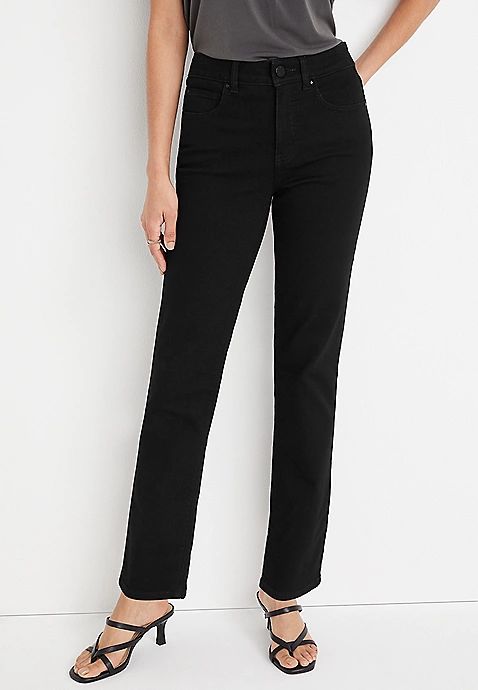 m jeans by maurices™ Everflex™ Straight High Rise Black Jean | Maurices