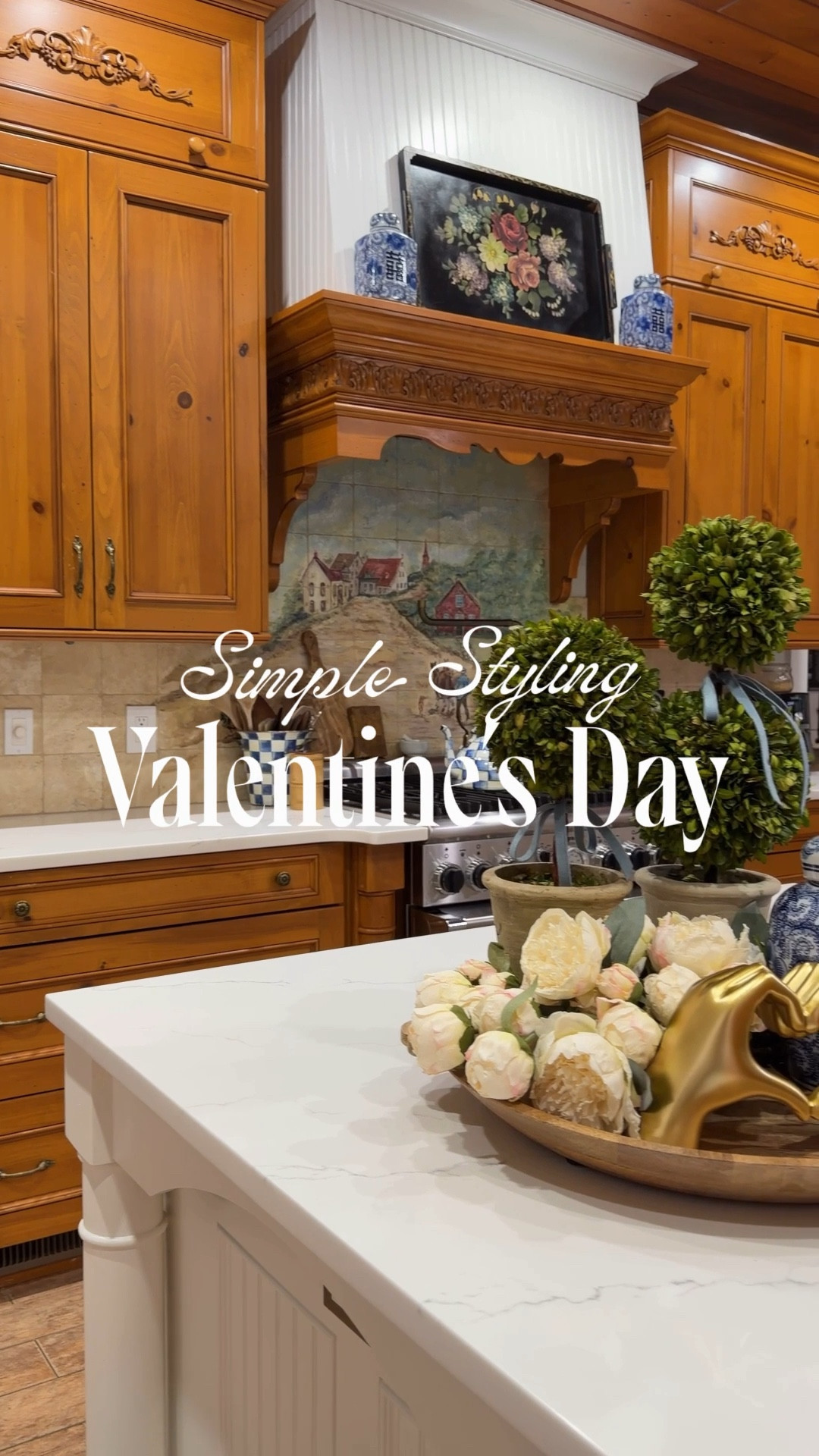 When you want just a hint of Valentine’s Day decor! ❤️ These faux peonies blend so well with the chinoiserie, faux boxwood topiaries, velvet dusty blue ribbon and the star….the gold heart hands sculpture from Amazon! 

#amazonhome #heartsculpture 

#LTKSeasonal #LTKValentine #LTKHome