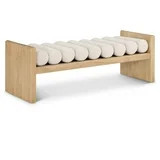 Meridian Furniture Waverly Cream Boucle Fabric Bench | Walmart (US)