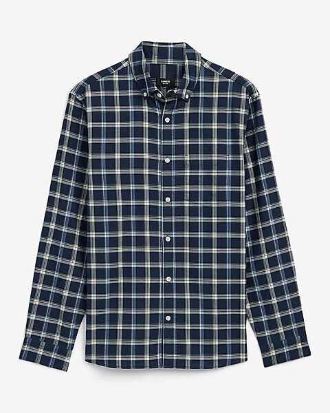 Square Plaid Cotton Soft Wash Shirt | Express