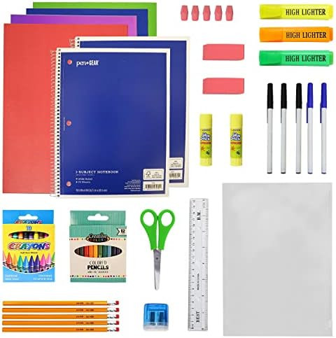Amazon.com : 52 Piece Back to School Supply Kit for K-12 - Essentials Box of Supplies Bundle Valu... | Amazon (US)