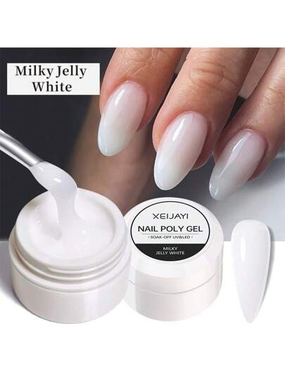 1Pc Milky Jelly White Solid Builder Gel For Nails, Extension Hard Nail Gel, Non-Sticky Hand Nail ... | SHEIN