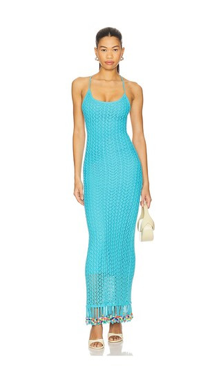 Ali Beads Maxi Dress in Turquoise | Revolve Clothing (Global)