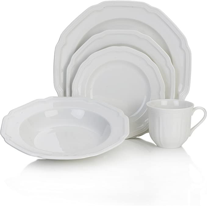 Mikasa Antique White 40-Piece Dinnerware Set, Service for 8 | Amazon (US)