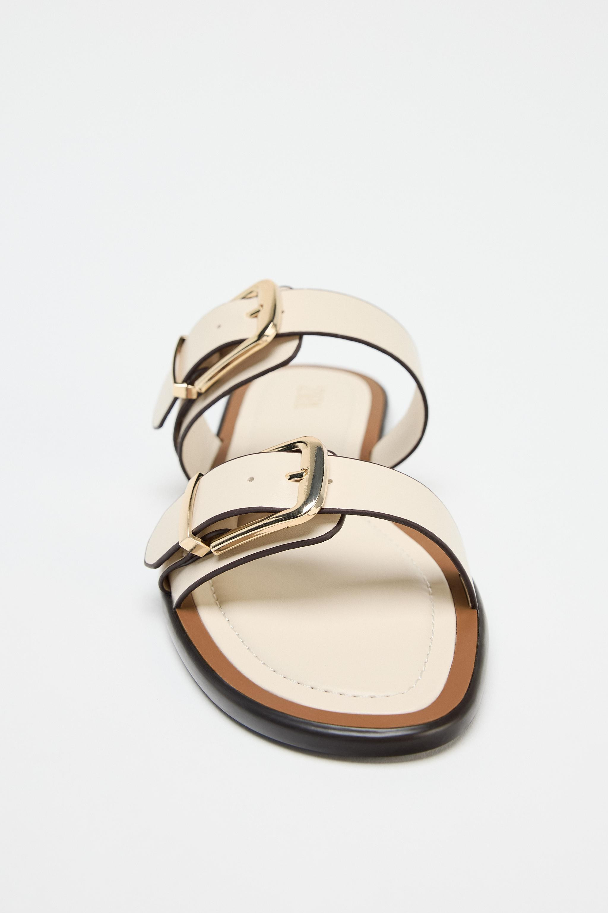 DOUBLE STRAP BUCKLE SANDALS | Zara US