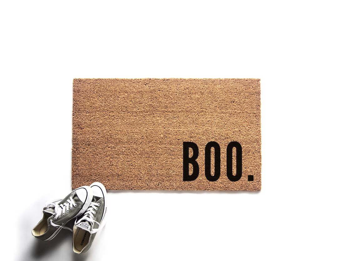 Boo Halloween Doormat, Halloween Welcome Mat, Seasonal Halloween Decor, Custom Door Mat, Front Do... | Etsy (US)
