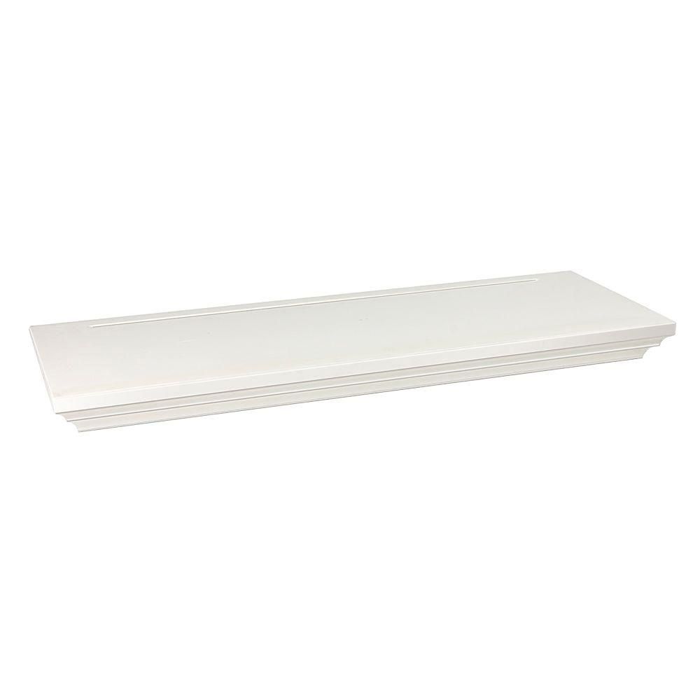 Wallscapes 8 in. x 1-3/4 in. Floating White Wood Shelf (Price Varies By Finish/Length)-HWRW836 - The | The Home Depot