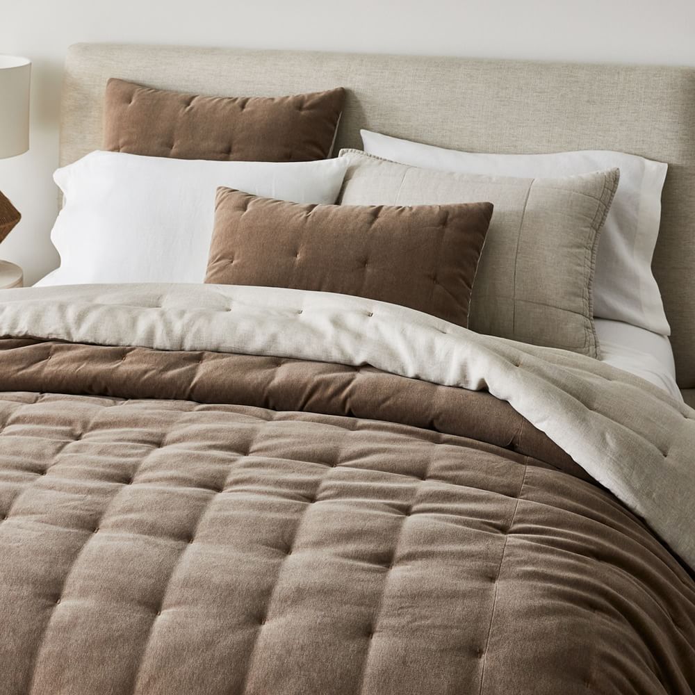 Classic Cotton Velvet Tack Stitch Quilt & Shams | West Elm (US)